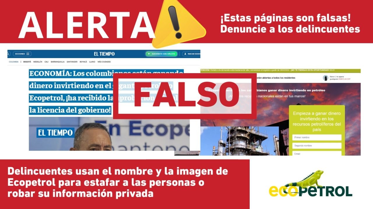 Alertas de estafa en Ecopetrol