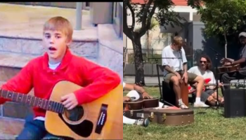 Cansado de la superficialidad de Hollywood: Justin Bieber vuelve a sus inicios y sorprende con una presentación improvisada en un parque de Los Ángeles