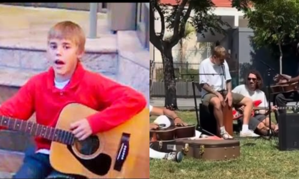 Cansado de la superficialidad de Hollywood: Justin Bieber vuelve a sus inicios y sorprende con una presentación improvisada en un parque de Los Ángeles