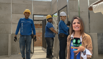 En Pasacaballos construyeron casas de concreto prefabricado en solo 15 horas