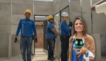 En Pasacaballos construyeron casas de concreto prefabricado en solo 15 horas
