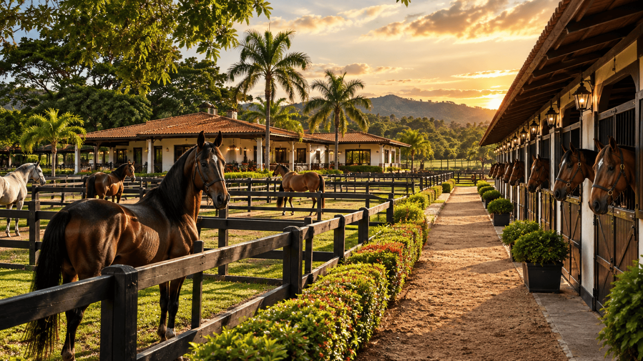 Rancho ecuestre al atardecer (1)