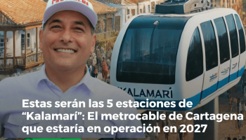 Estas serán las 5 estaciones de “Kalamarí”: El metro cable de Cartagena que estaría en operación en 2027