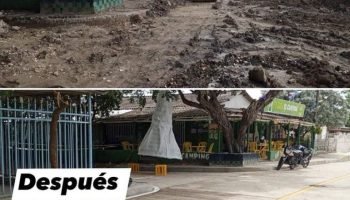 Antes y después de la calle de Blas de Lezo que da con la cancha de sóftbol