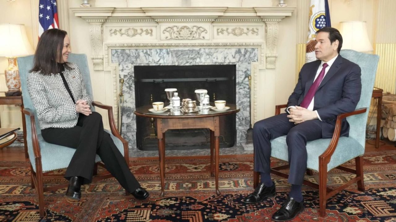 Marco rubio y María Corina Machado