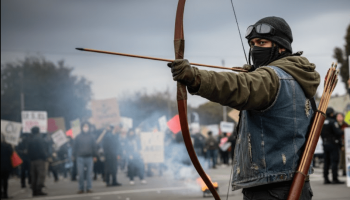 Violentas protestas frente a la Embajada de Estados Unidos dejaron cuatro policías heridos en Bogotá